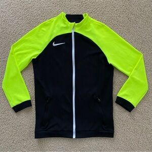 Nike Black and Neon Yellow Dri-Fit Kids Jacket